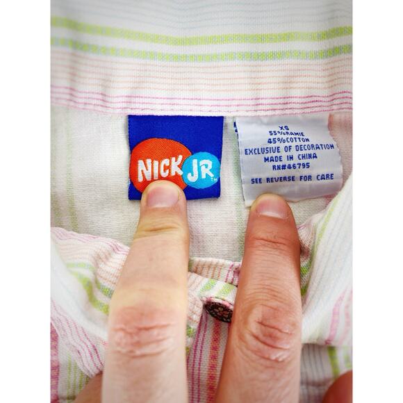 VTG Dora the Explorer Striped Jean Jacket Dorable Toddler Girl Sz XS Pink Green - Picture 4 of 8